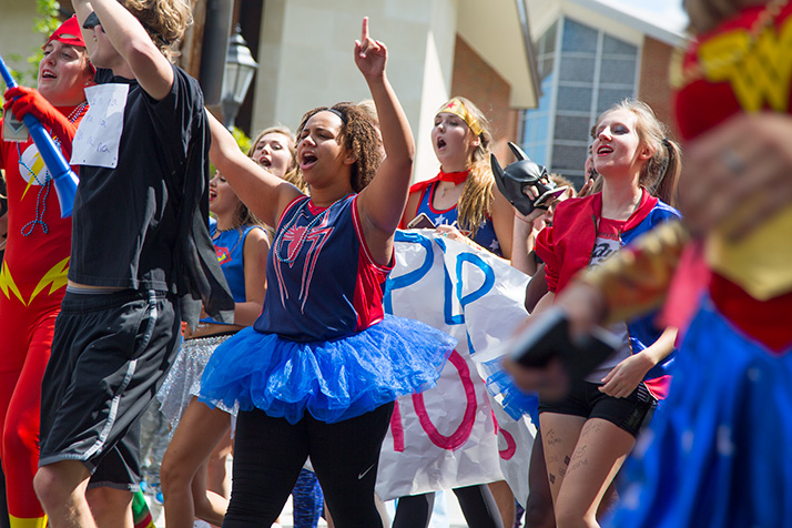 SM East seniors came decked out in superhero costumes.