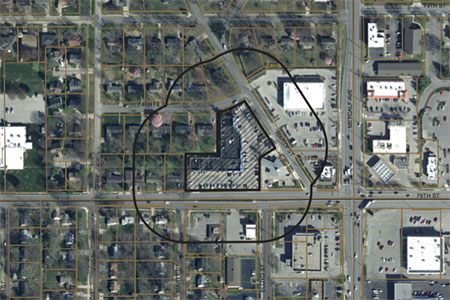 On overhead view of the site for the proposed microhospital.