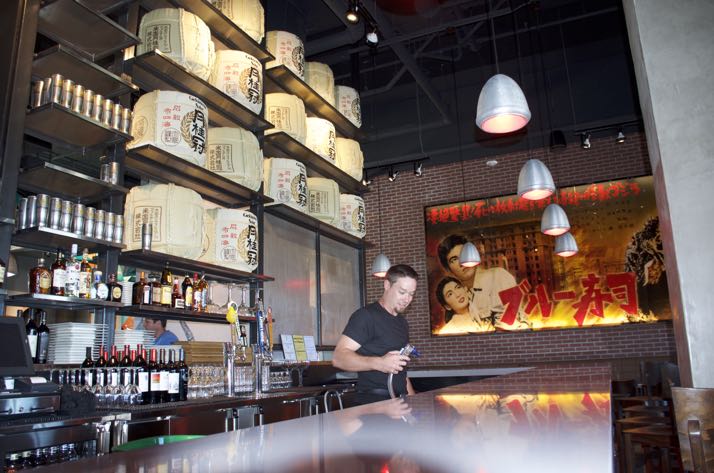 The bar in the Blue Sushi Sake Grill