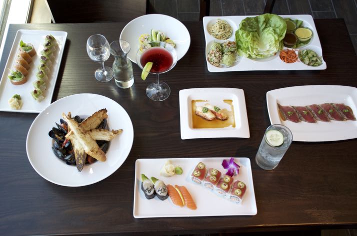 A sampling of Blue Sushi menu choices.
