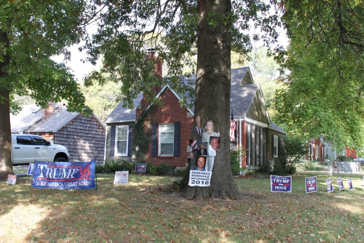 This home at 55th Street and Ash has more than two dozen signs on its property. A Roeland Park official said it's a violation of the sign ordinance and the city is in the process of enforcement.