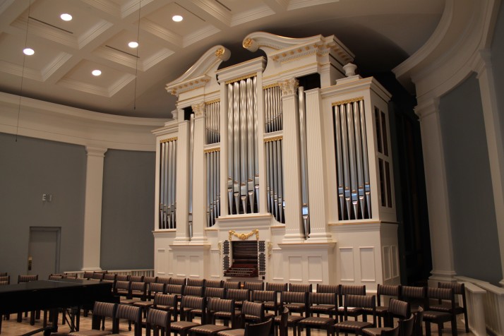 The new organ will have 3,800 pipes when fully installed.