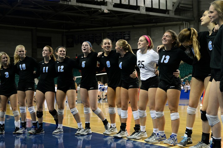 Shawnee Mission East salutes the crowd after claiming third place. Contributed by Kaitlyn Stratman/The Harbinger