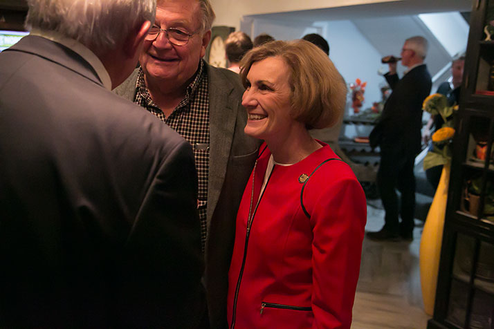 Barbara Bollier celebrated with a group of moderate Republicans at Posh Party in Prairie Village Tuesday.