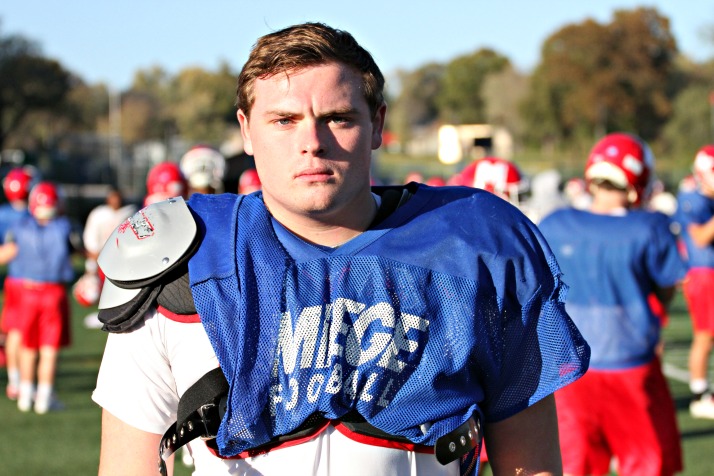 Bishop Miege Senior Colin Grunhard has excelled on the football field and in the classroom.