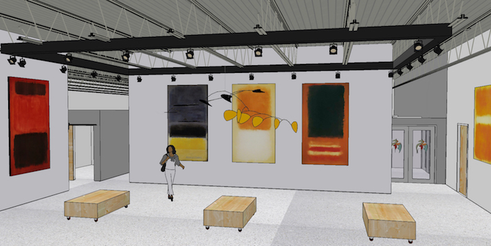 Rendering of the new gallery space planned for the InterUrban Arthouse.
