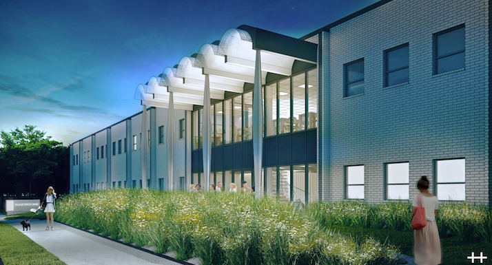 Artist rendering of renovated Village Office Center.