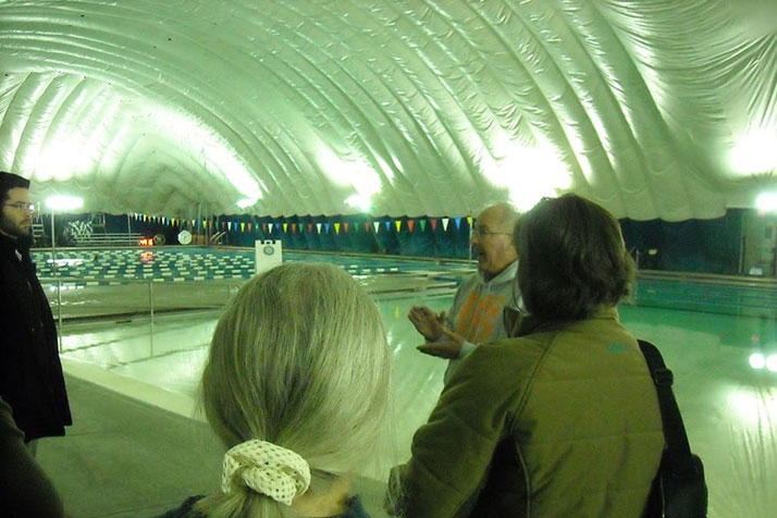 Citizens getting a tour of the aquatic center in 2014. Photo via Roeland Park on Facebook.
