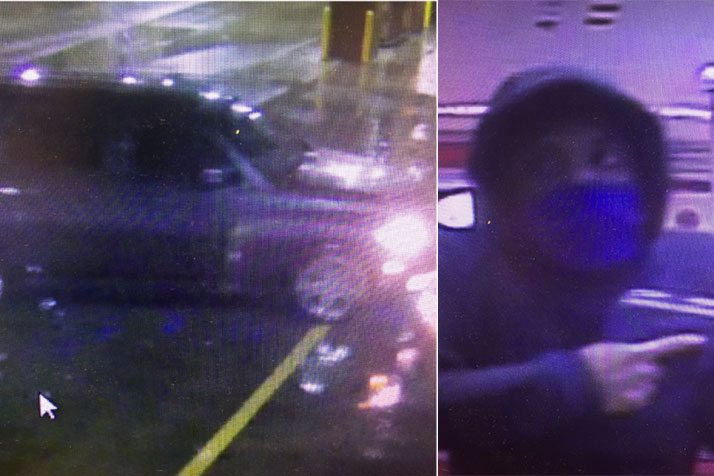 Security camera footage of the robber and the vehicle associated with the crime.