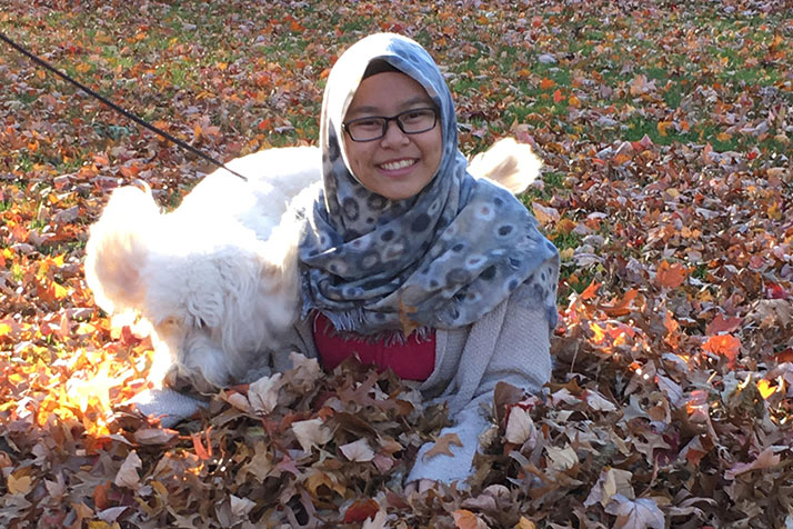 Nurul Zamzami enjoying fall in northeast Johnson County. Photo courtesy Leslie Mark.