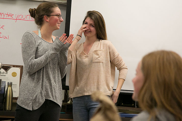 Celia Hack was in for a happy surprise at the start of journalism class Thursday.