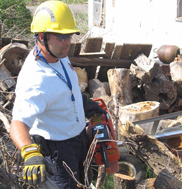 Jim Bell on the scene of cleanup efforts after the Greensburg tornadoes.