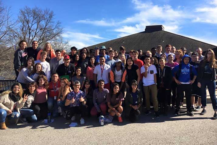 Rios helped organize and educational tour that had students from Shawnee Mission East and Wyandotte High Schools explore the history of the neighborhoods around Troost Ave.