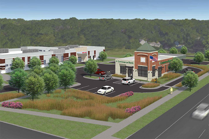 A rendering of the projects under way on the Johnson Drive and Roe site.