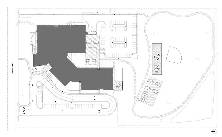 A site plan for the new Brookwood Elementary.