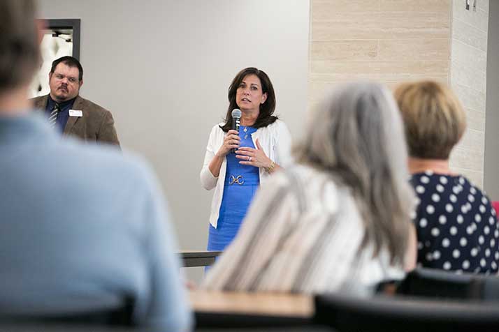 Melissa Rooker at the KASB advocacy presentation in Overland Park on Tuesday.