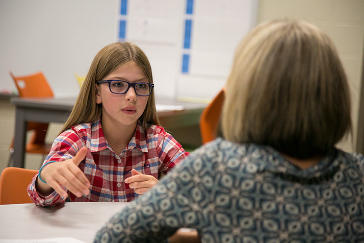 Grace Maloney sat for an interview for a job at ApacheIS Tuesday.