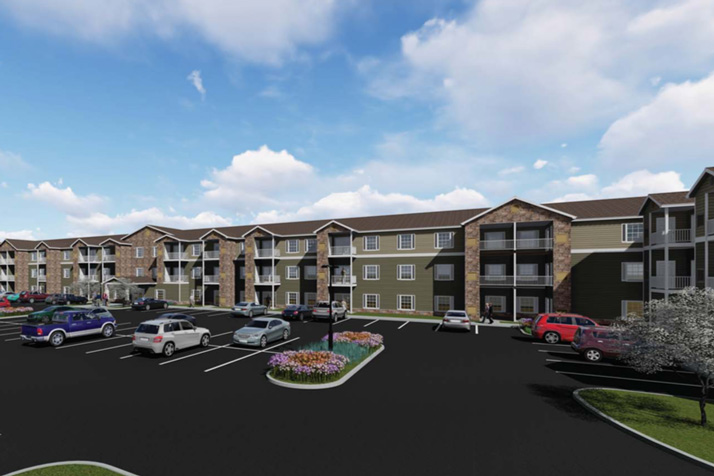 A rendering of the proposed Calamar Willow Ridge senior living facility.