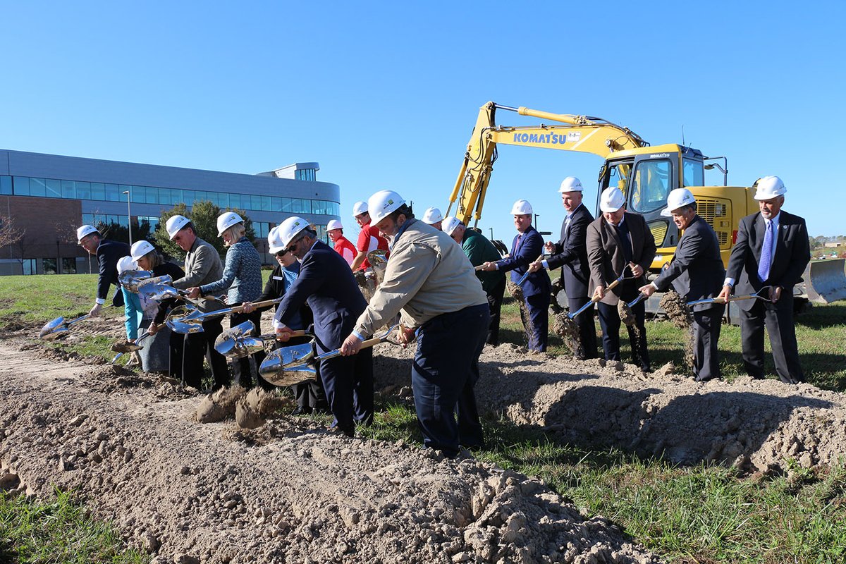 Officials turned dirt at the site of the district's new aquatics center Thursday. Photo via city of Lenexa.