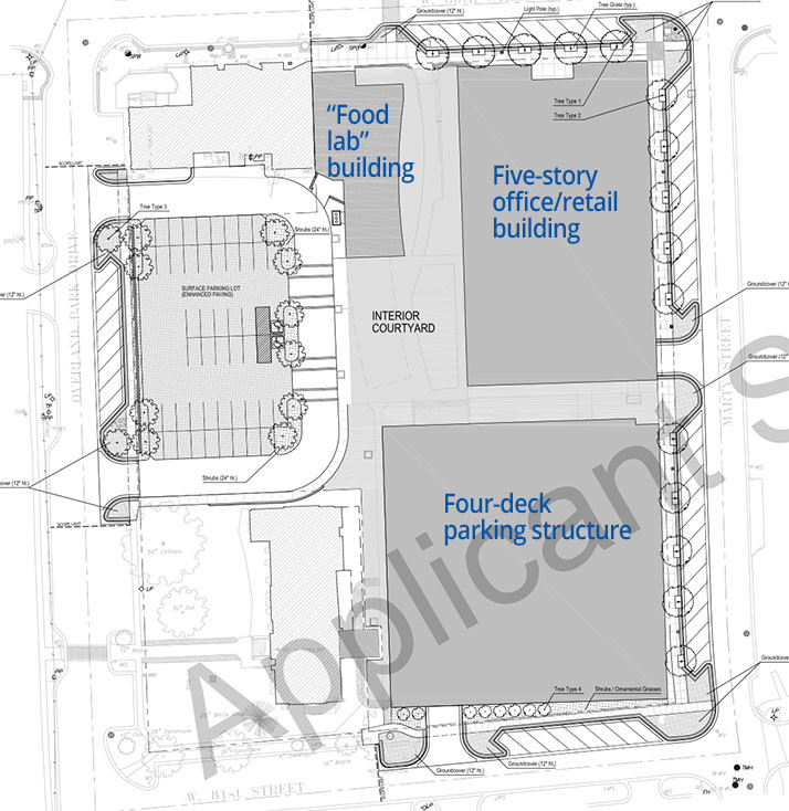 A preliminary site plan of the project.
