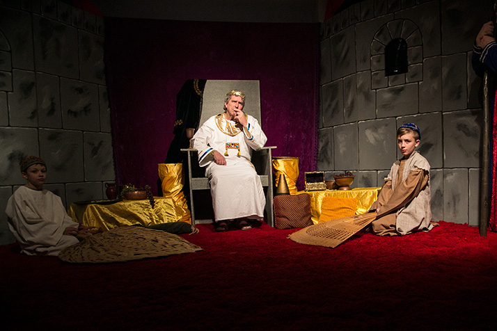A scene from King Herod's court in Southminster Presbyterian's Journey to Bethlehem. Photo by Olivia Senter.