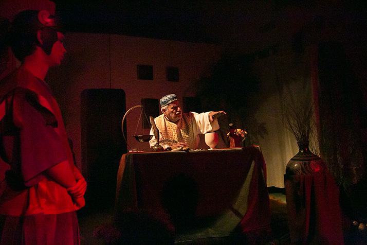 The tax collector sends Joseph and Mary away to Bethlehem for the census. Photo by Olivia Senter.