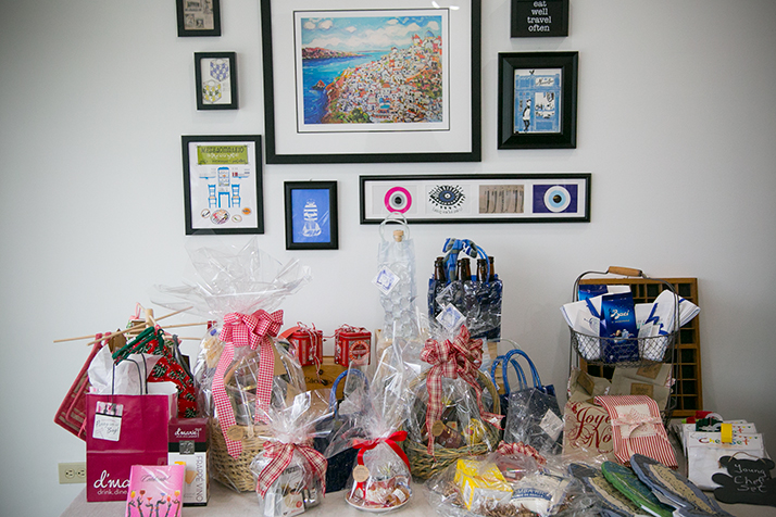 The store offers gift baskets featuring a selection of specialty items from France, Spain, Italy and Greece.