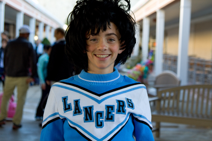 This young man has a lot of Lancer spirit, if not a lot of fashion sense.