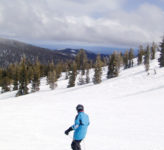 A person skiing