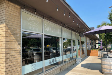 Sandhills Brewing empty patio