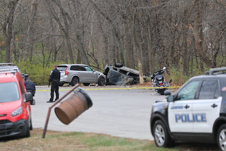 Woman pulled from burning vehicle after crash in Leawood