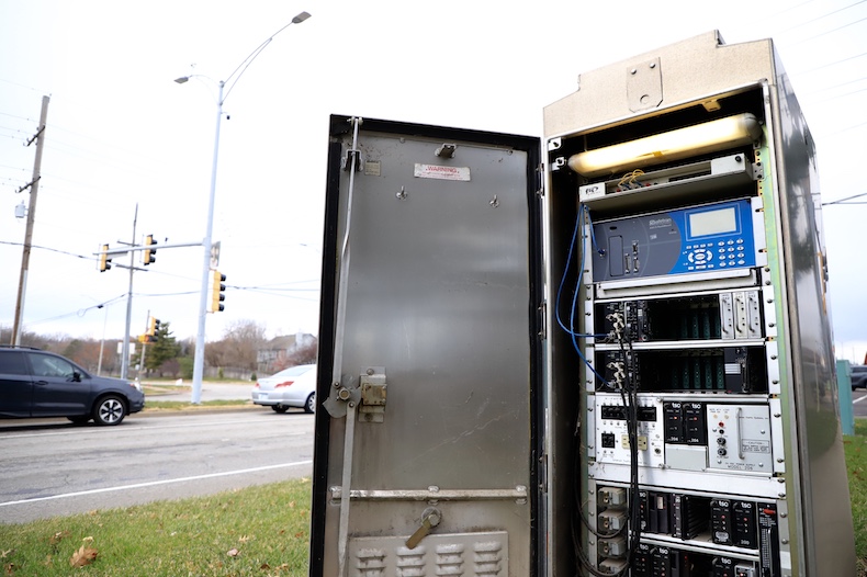 The traffic signal controller at 127th and Antioch in Overland Park is one of nearly 200 across the city that are getting too old to update or repair.